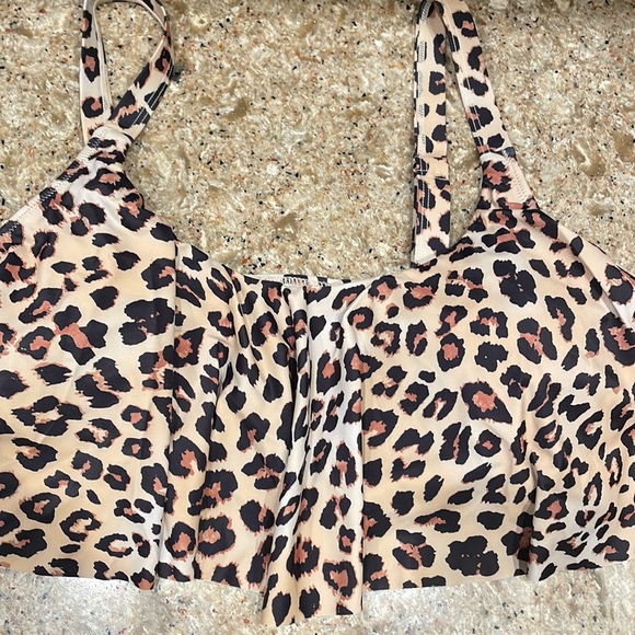 NEW Popvil Plus Size Leopard Printed Ruffle Tankini Set - Picture 7 of 10